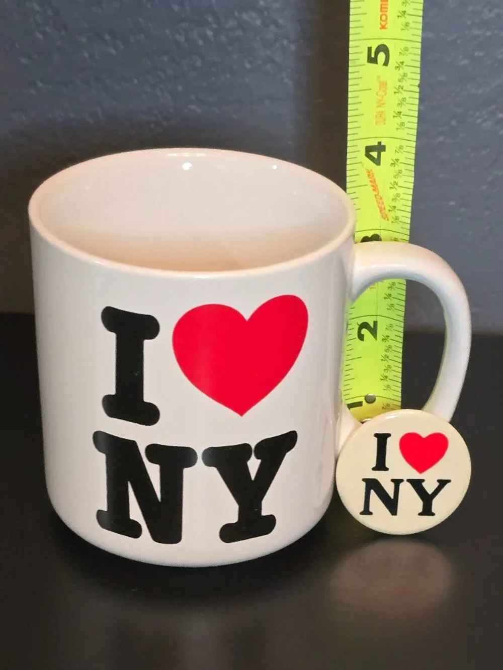 Vintage I Love NY Mug & Pinback Button Lot NG Slater Corp NYC Souvenir Set